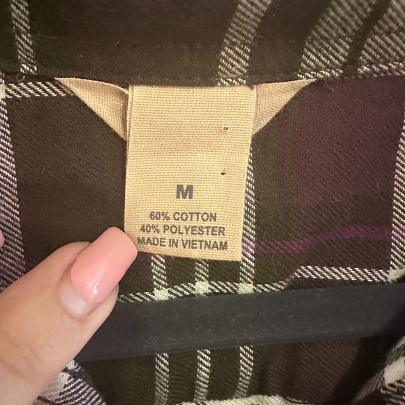 Duluth Trading Co. Purple Plaid Flannel Shirt Medium Fall Outdoor Christmas - Picture 4 of 6